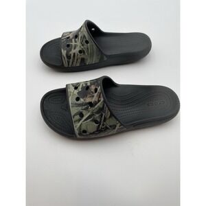 Crocs Slides Camo Print Comfort Sandals Casual Slip On Shoes Size M7 W9